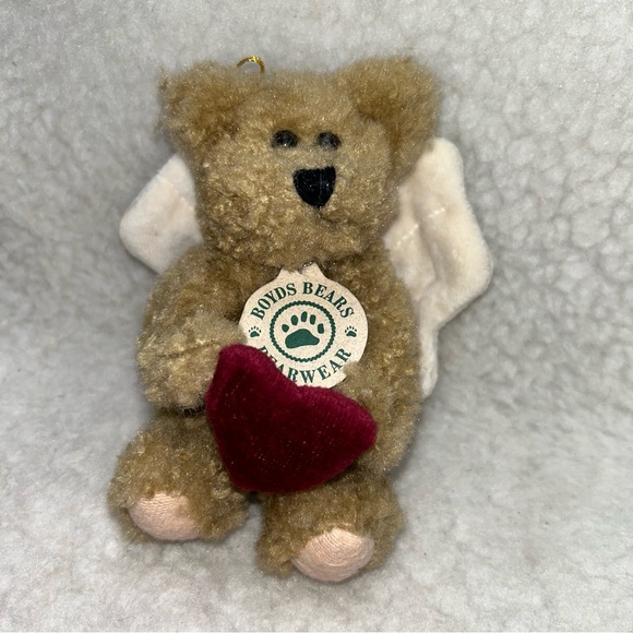 Boyd's Bear bearwear ornament plush 5" holding out red heart 90's vintage - Picture 2 of 9